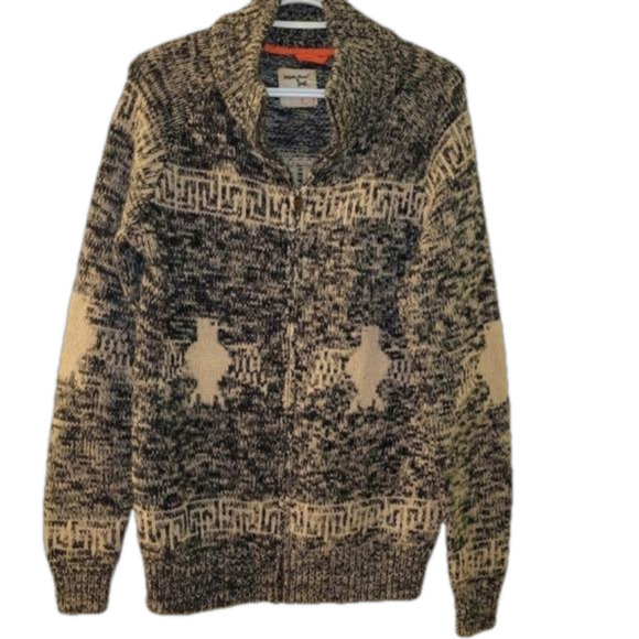 Triple Five Soul Men's Full Zip Thunderbird Wool  Sweater Size Medium - Picture 1 of 10